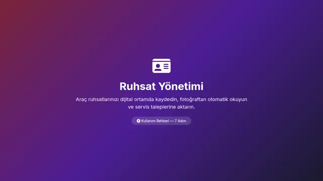 Ruhsat Yönetimi kullanım rehberi